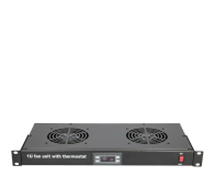ExtraLink  Panel wentylacyjny 19" 1U 2 wiatraki z termostatem (czarna) - 1323232 - zdjęcie 1